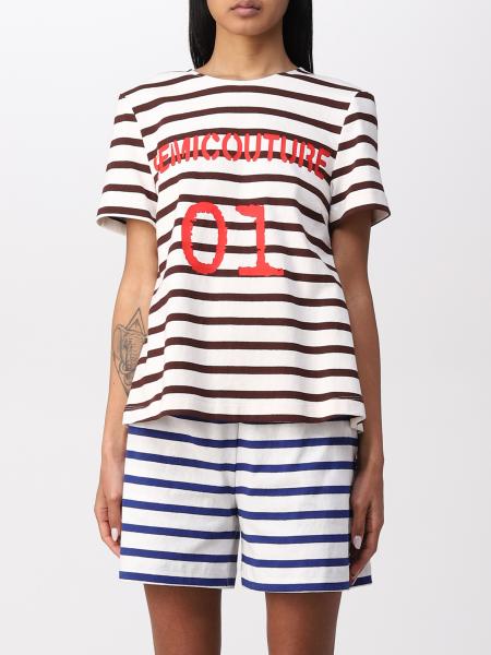 Semicouture: Semicouture cotton T-shirt with striped print