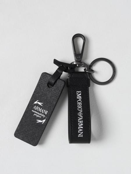 Emporio Armani key ring in regenerated leather