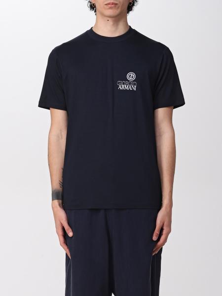 Giorgio Armani uomo: T-shirt Giorgio Armani con logo ricamato