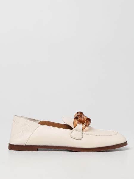 See By Chloé: See By Chloé leather loafers with chain