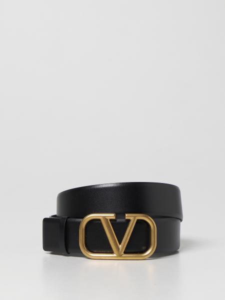 Valentino Garavani leather belt with VLogo buckle