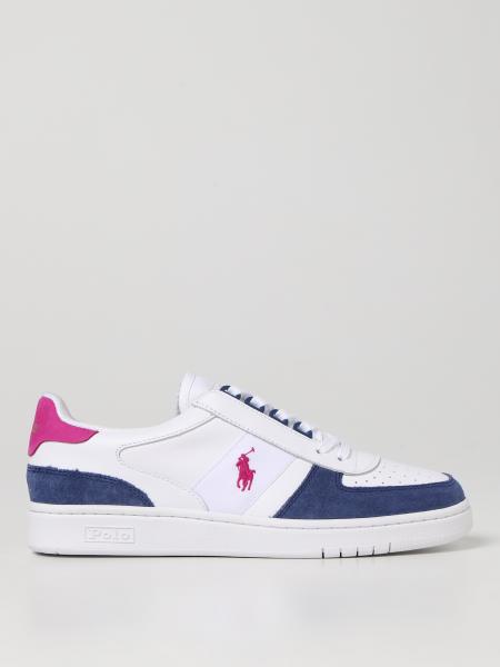 POLO RALPH LAUREN: leather sneakers - White | Polo Ralph sneakers online on GIGLIO.COM