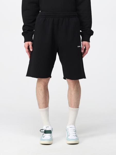 OFF-WHITE: shorts with diagonal print - Black | Off-White short ...