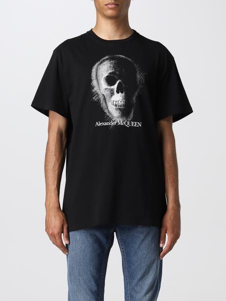 ALEXANDER MCQUEEN: t-shirt with skull print - Black | Alexander 