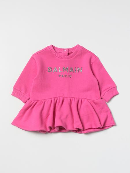 Kids' Balmain: Balmain cotton dress with logo