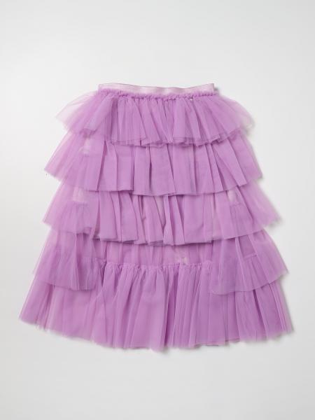Simonetta kids: Simonetta midi skirt with tulle flounces