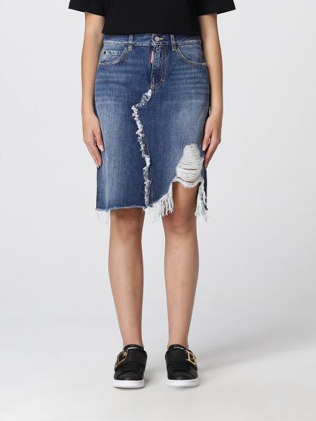 Dsquared2 denim skirt with tears