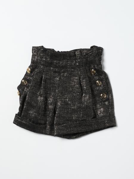 Balmain metal-effect wool blend shorts