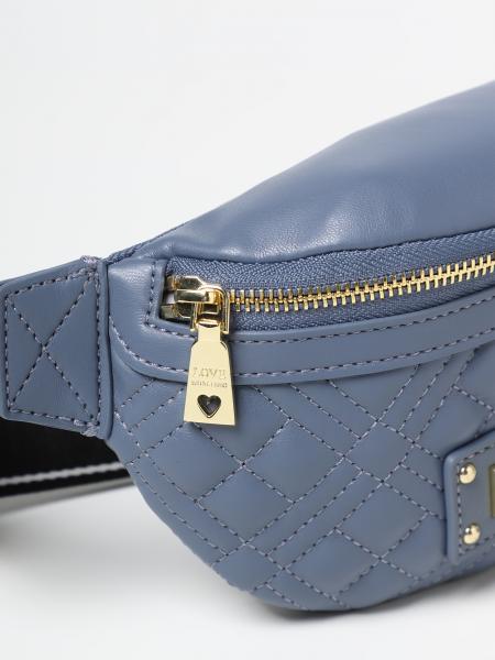 LOVE MOSCHINO: belt bag in quilted synthetic leather - Denim | Love ...