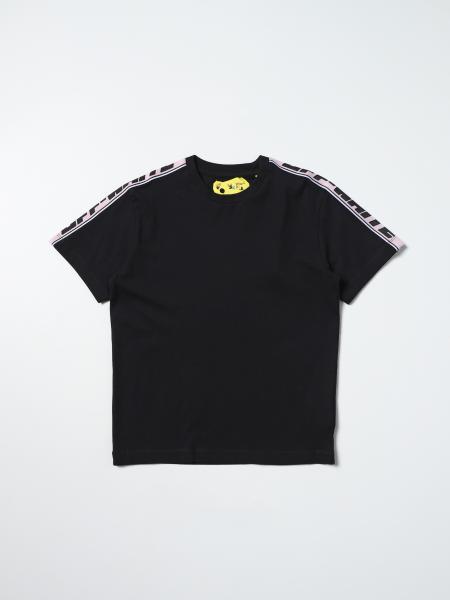 Off-White cotton T-shirt with logoed band