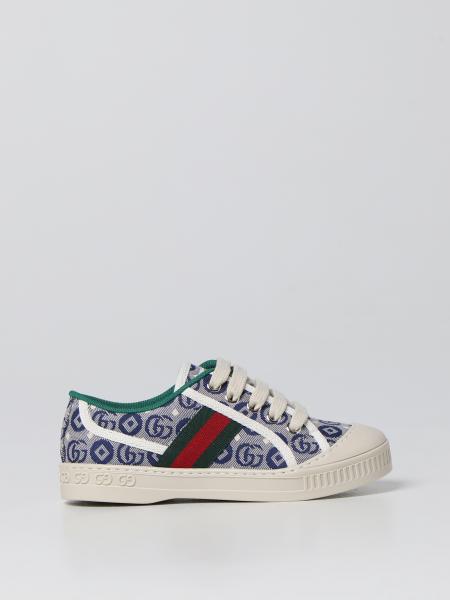 Gucci denim sneakers with GG logo all over