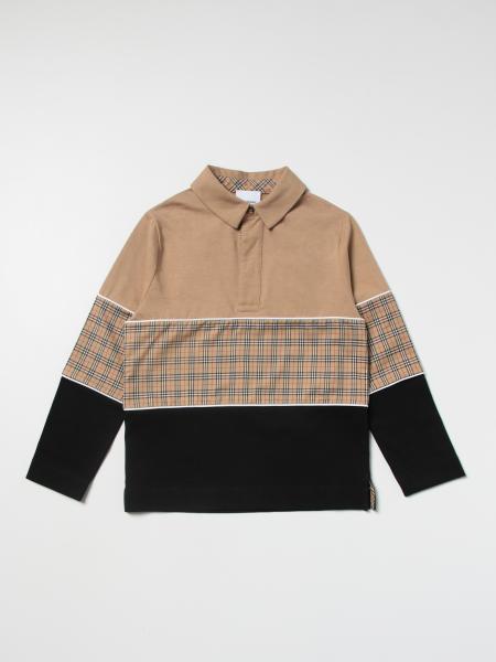 Burberry cotton polo shirt with tartan details
