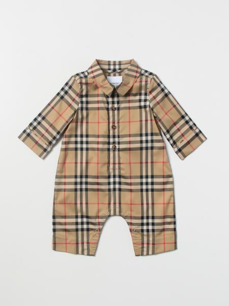 Burberry: Burberry cotton twill jumpsuit with check pattern