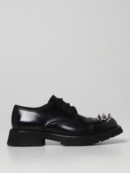 Alexander McQueen lace-up leather derby with spikes