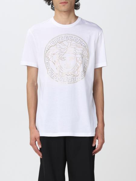 T-shirt Versace con Medusa di strass