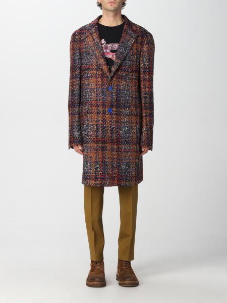 Manteau classique Etro en tissu bouclé multicolore