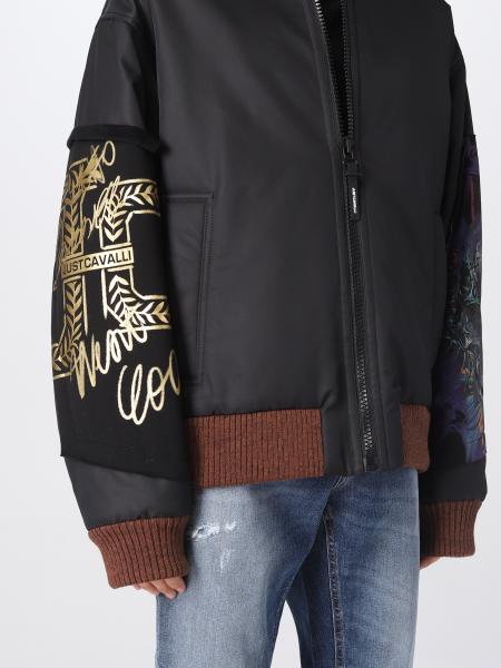 just cavalli burgundy zip up puffer jacket