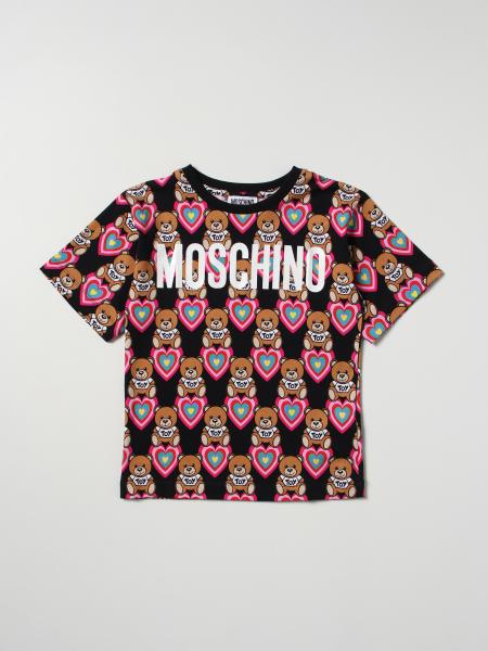 T-shirt Moschino Kid con stampa Teddy Cuori all-over