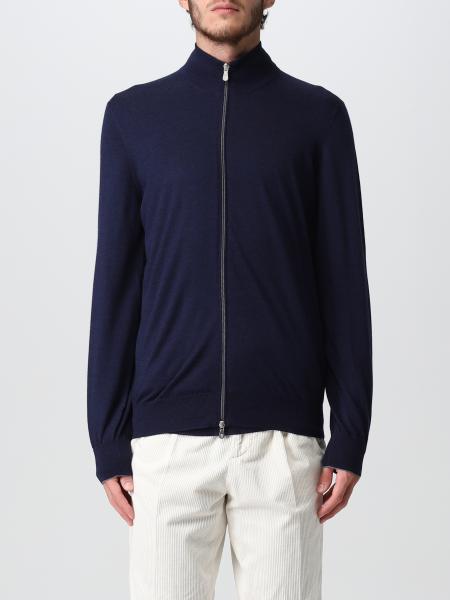 BRUNELLO CUCINELLI: zip-up cardigan - Marine | Brunello Cucinelli ...