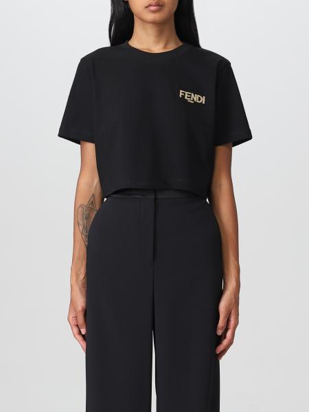 Fendi abbigliamento donna: T-shirt basic Fendi con mini logo
