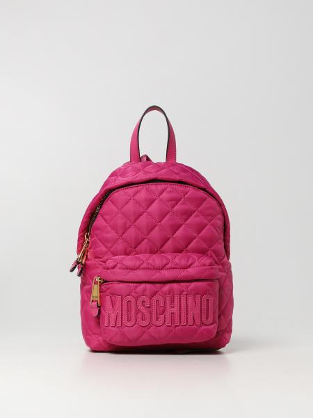 MOSCHINO COUTURE: quilted nylon backpack - Fuchsia | Moschino Couture ...