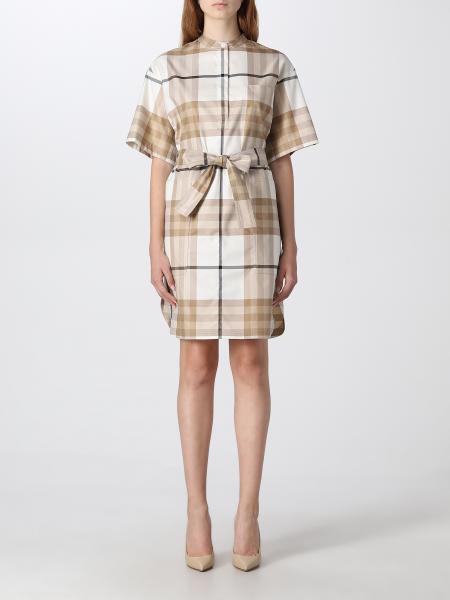 Burberry cotton twill dress with Exaggerated check pattern