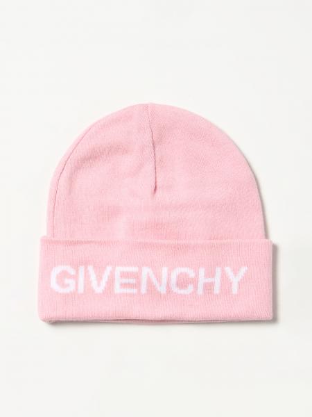 GIVENCHY: beanie with logo - Pink | Givenchy girls' hats H11023 online at  GIGLIO.COM