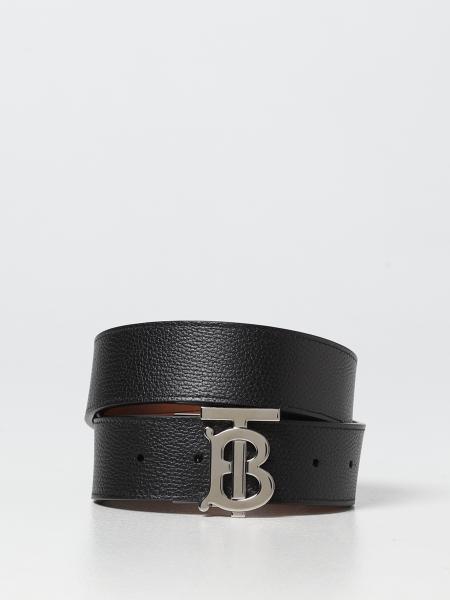 Burberry Leather B-buckle Belt in Black for Men