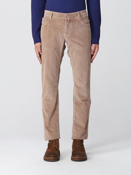 Giglio.com Uomo Abbigliamento Pantaloni e jeans Pantaloni Pantaloni di pelle Pantalone con bande a contrasto e tasca in pelle 