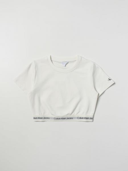 Calvin Klein: T-shirt cropped Calvin Klein con mini logo
