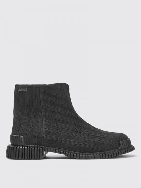camper black ankle boots