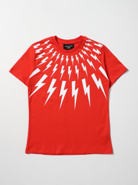 NEIL BARRETT: t-shirt for boys - Red | Neil Barrett t-shirt 032269 ...