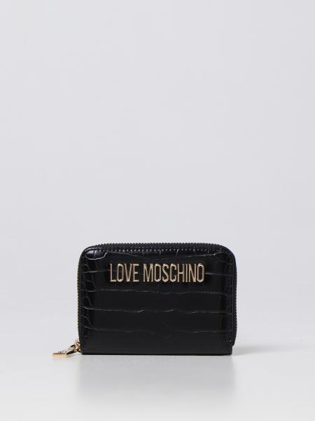 LOVE MOSCHINO: wallet for woman - Black | Love Moschino wallet ...