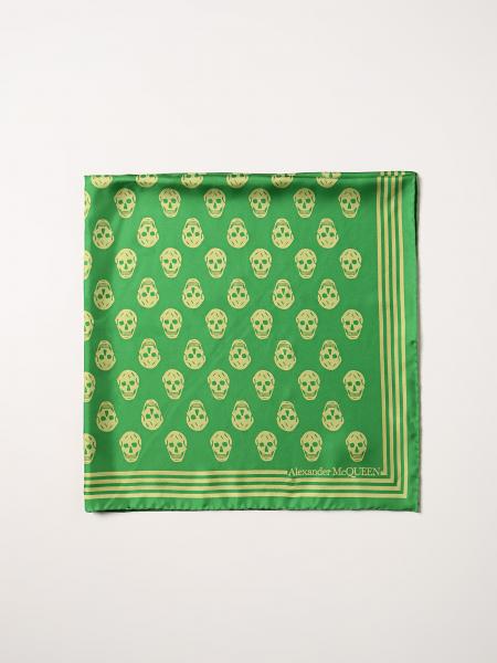 Alexander Mcqueen: Skull Silk Scarf - Green 