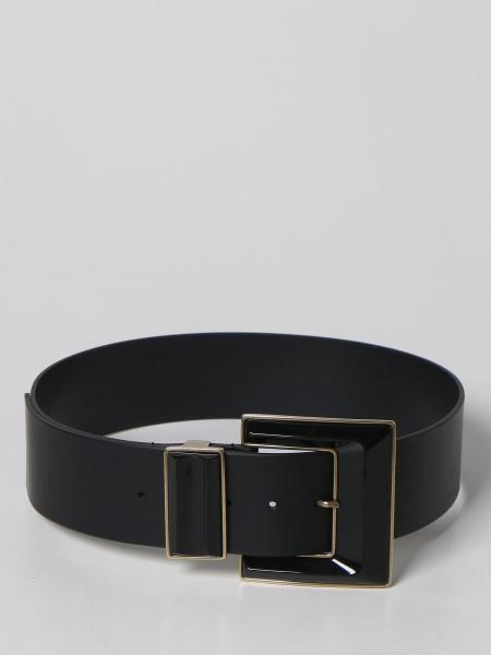 Etro leather belt with maxi jewel buckle