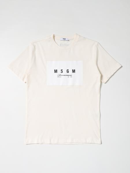 MSGM KIDS: t-shirt for boys - Cream | Msgm Kids t-shirt MS029234 online ...