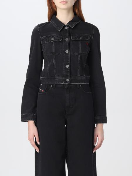 DIESEL: jacket for woman - Gnawed Blue | Diesel jacket A0490609B88 ...