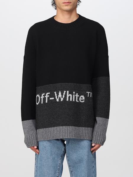 OFF-WHITE: sweater for man - Black | Off-White sweater OMHE048C99KNI001 ...