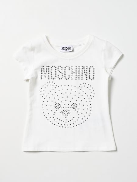 T-shirt Moschino Kid con Teddy di strass