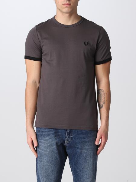 FRED PERRY: t-shirt for man - Charcoal | Fred Perry t-shirt FPM3519 ...