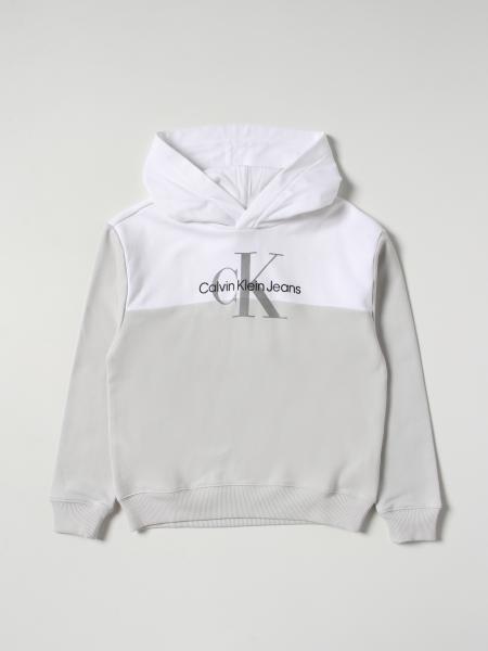 CALVIN KLEIN: sweater for boys - White | Calvin Klein sweater IB0IB01436  online on 