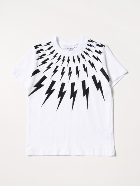 NEIL BARRETT: t-shirt for boys - White | Neil Barrett t-shirt 032270 ...