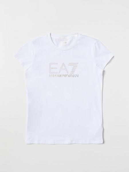 EMPORIO ARMANI: t-shirt for girls - White | Emporio Armani t-shirt  6LFT06FJ2HZ online on 