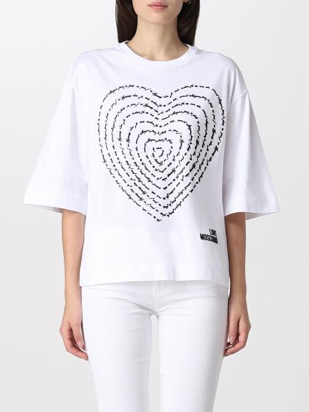 LOVE MOSCHINO: t-shirt for woman - White | Love Moschino t-shirt ...