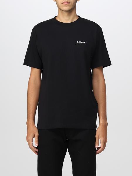 OFF-WHITE: t-shirt for men - Black | Off-White t-shirt OMAA027F22JER011 ...