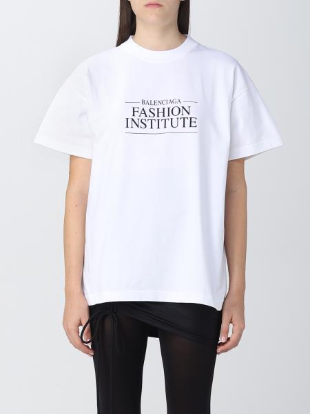 BALENCIAGA: cotton t-shirt with logo - White  Balenciaga t-shirt  612965TMVH6 online at