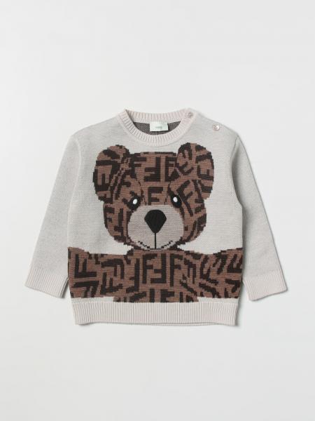 Fendi Kids Outlet: sweater for baby - White | Fendi Kids sweater ...
