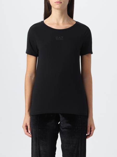 EA7: t-shirt for woman - Black | Ea7 t-shirt 6LTT18TJJLZ online at ...