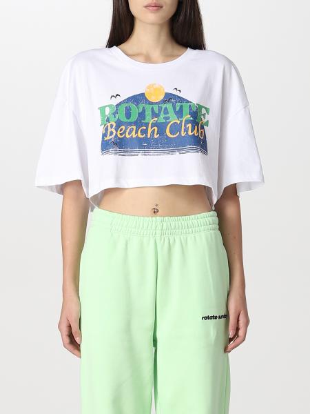 T-shirt cropped Rotate con stampa logo