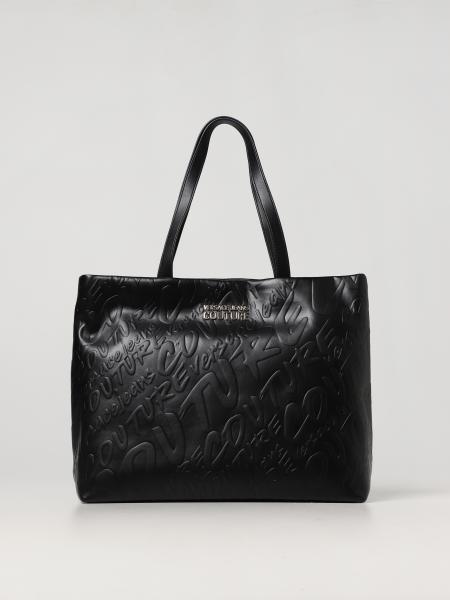 VERSACE JEANS COUTURE: tote bags for woman - Black | Versace Jeans ...